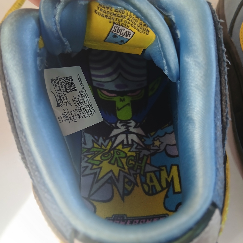 Nike SB Powerpuff Girls Bubbles Blue Dunks Kids Size 13c - Picture 14 of 16